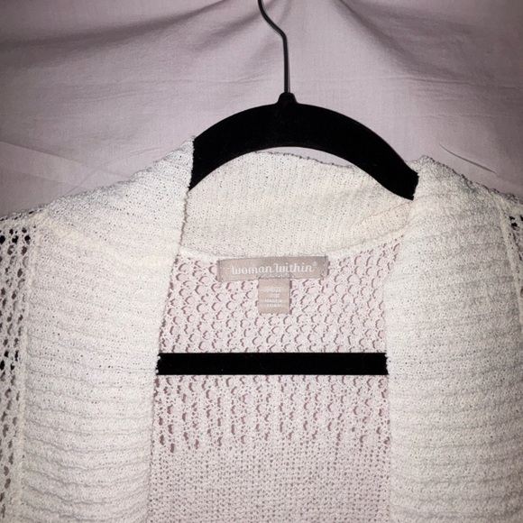 Elegant White Open-Front Sweater - Picture 4 of 10